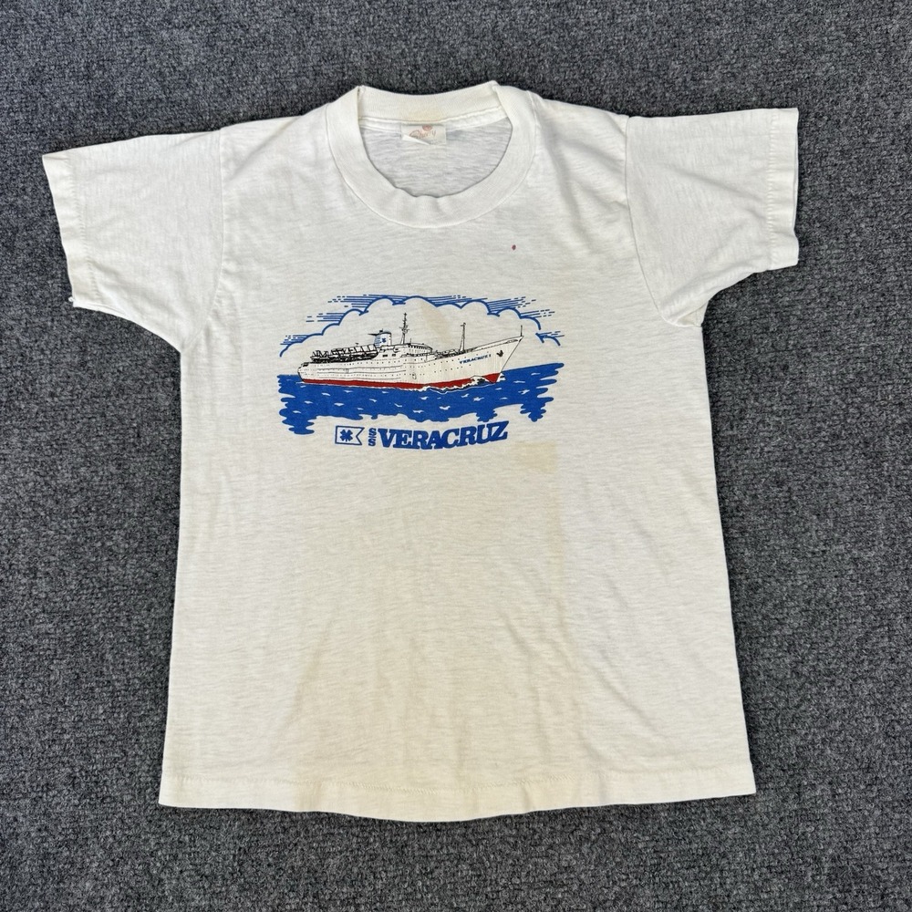 Vintage 80s SS Veracruz Cruise Ship T Shirt Bahama Line Single Stitch Tee USA